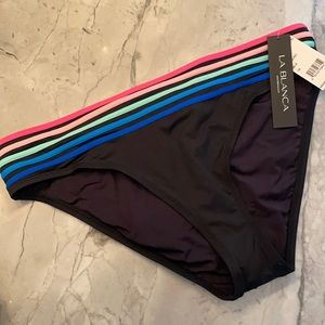La Blanca Black Bikini Bottom NWT size 16